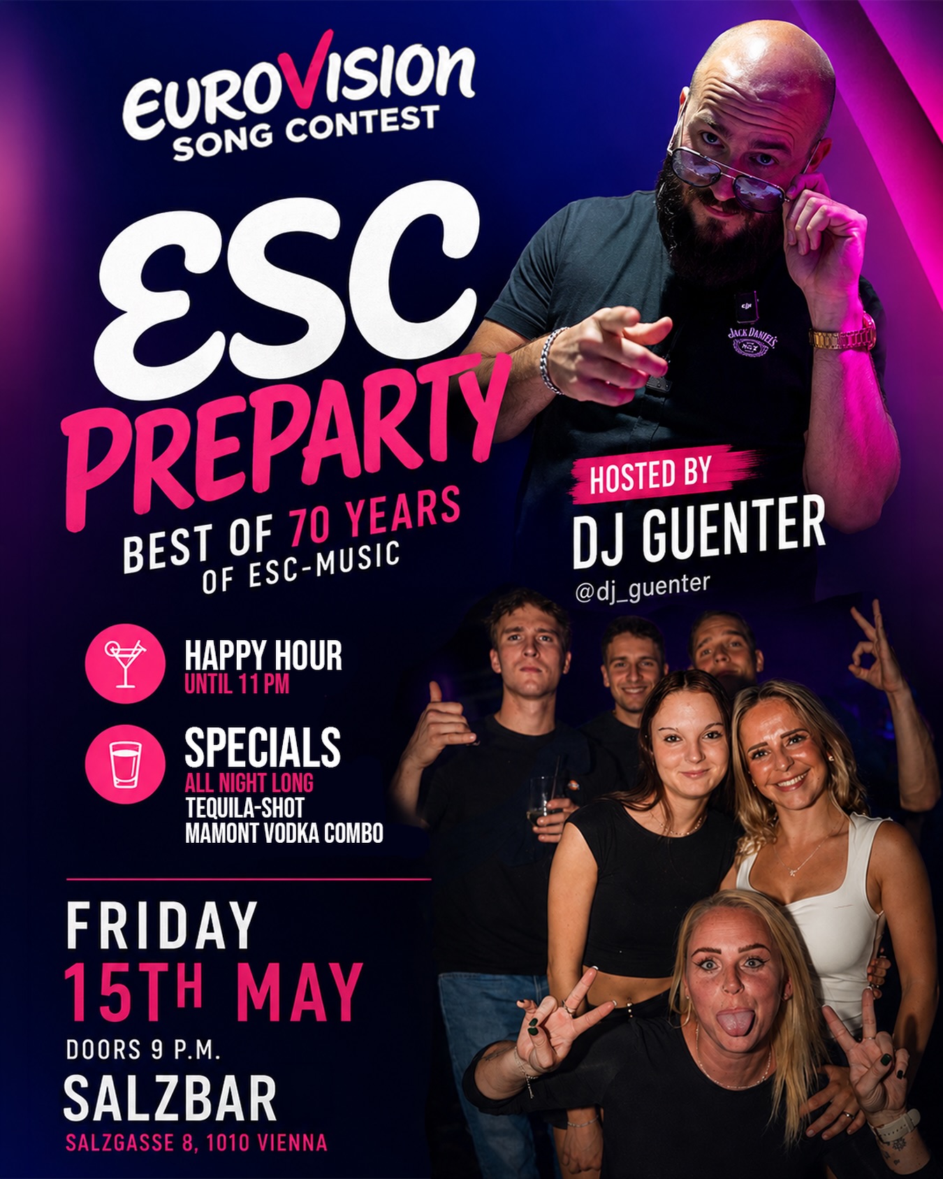 Party Vibes with an unique sound!

Join Salzbar for a Special Friday Night!

#esc ##vienna #dancing #party partypeople