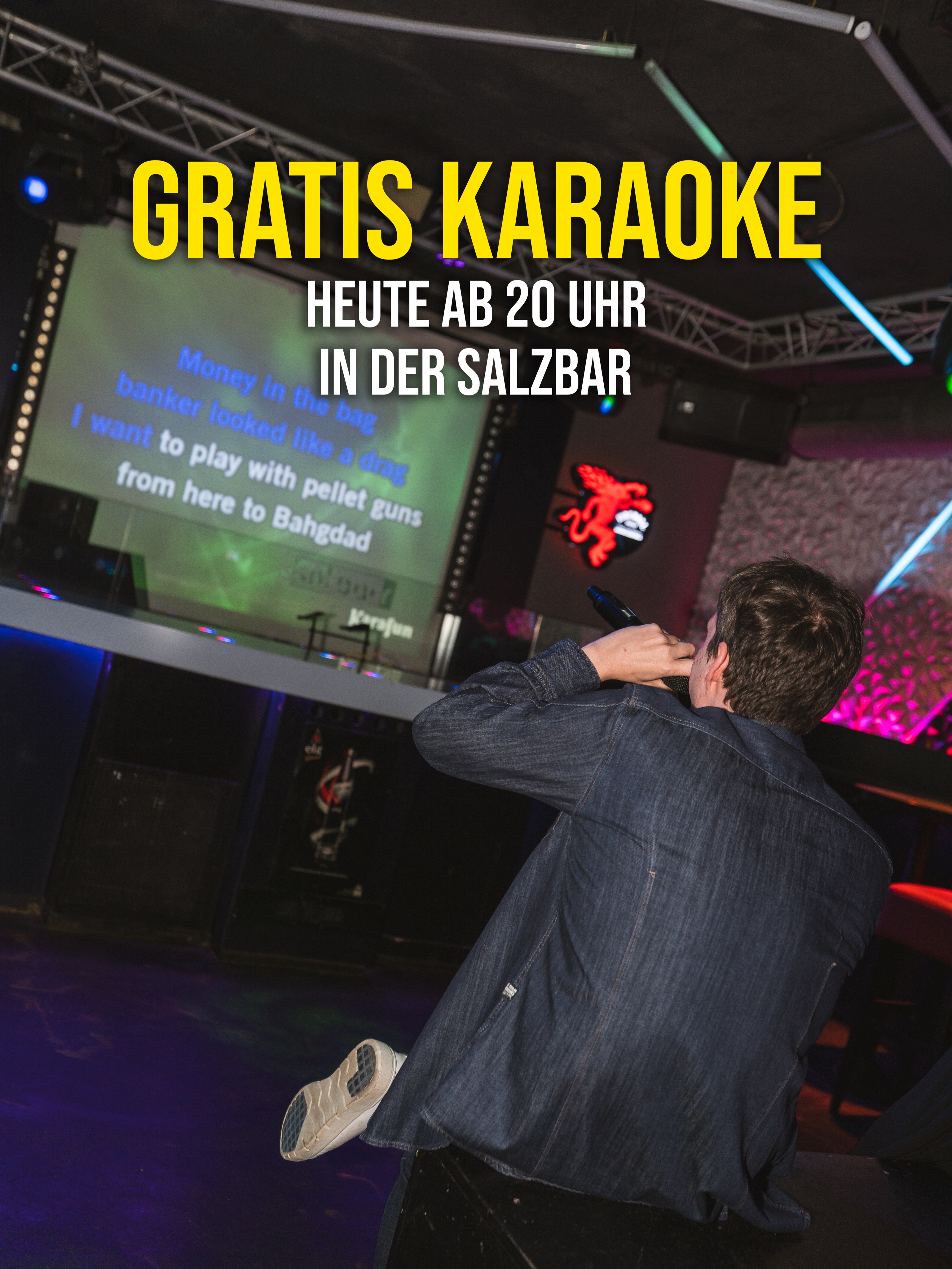 Endlich wieder Singen in der Salzbar!

Heute Donnerstag ab 20 Uhr laden wir jedermann und jederfrau zum Gratis-Karaoke in die Salzbar ein.

Wir freuen uns auf einen schönen gemeinsamen Abend mit dir!

#karaoke #wien #vienna #dancing #party