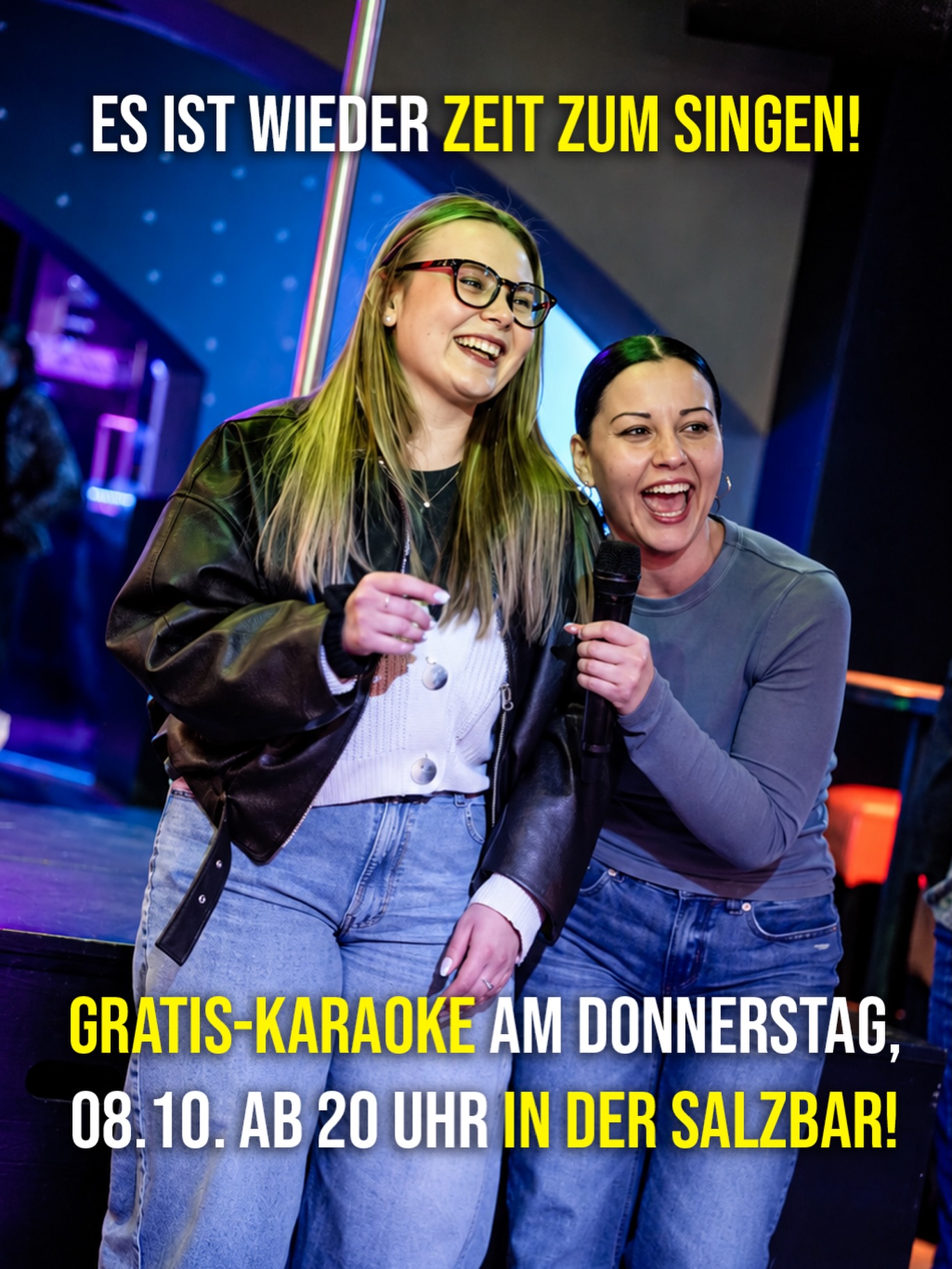 In der Salzbar ist immer was los!

Jeden Freitag und Samstag feierst du die beste Party in Wien mit immer wieder wechselnden DJs und einer hervorragenden Auswahl an coolen Drinks.

UND:
Donnerstag, 8.10. ab 20 Uhr gibts wieder Gratis-Karaoke zum Nach-Herzenslust-Singen!

Wir sehen uns! 👋 

#wien #vienna #dancing #party #partypeople